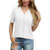 imageGRECERELLE Womens 2025 Short Sleeve Summer Sweater Tops Casual Button Down Knit CardiganWhite