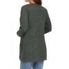 imageGRECERELLE Womens Long Sleeve Open Front Cardigan Casual VNeck Curved Hem Ribbed Knit Sweater Outerwear with PocketsArmy Green