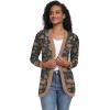 imageGRECERELLE Womens Long Sleeve Open Front Cardigan Casual VNeck Curved Hem Ribbed Knit Sweater Outerwear with PocketsAster Green