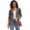 imageGRECERELLE Womens Long Sleeve Open Front Cardigan Casual VNeck Curved Hem Ribbed Knit Sweater Outerwear with PocketsAster Green
