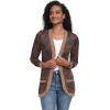 imageGRECERELLE Womens Long Sleeve Open Front Cardigan Casual VNeck Curved Hem Ribbed Knit Sweater Outerwear with PocketsCashew Navy