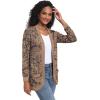 imageGRECERELLE Womens Long Sleeve Open Front Cardigan Casual VNeck Curved Hem Ribbed Knit Sweater Outerwear with PocketsCosmos Khaki