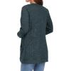 imageGRECERELLE Womens Long Sleeve Open Front Cardigan Casual VNeck Curved Hem Ribbed Knit Sweater Outerwear with PocketsDark Green