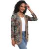 imageGRECERELLE Womens Long Sleeve Open Front Cardigan Casual VNeck Curved Hem Ribbed Knit Sweater Outerwear with PocketsNavy Blue Daffodil