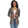imageGRECERELLE Womens Long Sleeve Open Front Cardigan Casual VNeck Curved Hem Ribbed Knit Sweater Outerwear with PocketsPaisley Blue