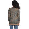 imageGRECERELLE Womens Long Sleeve Open Front Cardigan Casual VNeck Curved Hem Ribbed Knit Sweater Outerwear with PocketsPaisley Blue