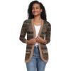 imageGRECERELLE Womens Long Sleeve Open Front Cardigan Casual VNeck Curved Hem Ribbed Knit Sweater Outerwear with PocketsRound Flower Green