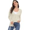 imageGRECERELLE Womens Summer Crochet Sweaters Long Sleeve Lightweight Bolero Knit CardigansApricot