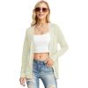 imageGRECERELLE Womens Summer Crochet Sweaters Long Sleeve Lightweight Bolero Knit CardigansApricot