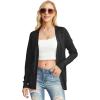 imageGRECERELLE Womens Summer Crochet Sweaters Long Sleeve Lightweight Bolero Knit CardigansBlack