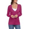 imageGRECERELLE Womens Summer Crochet Sweaters Long Sleeve Lightweight Bolero Knit CardigansHot Pink