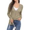 imageGRECERELLE Womens Summer Crochet Sweaters Long Sleeve Lightweight Bolero Knit CardigansKhaki