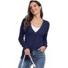 imageGRECERELLE Womens Summer Crochet Sweaters Long Sleeve Lightweight Bolero Knit CardigansNavy Blue