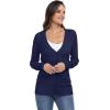 imageGRECERELLE Womens Summer Crochet Sweaters Long Sleeve Lightweight Bolero Knit CardigansNavy Blue