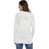 imageGRECERELLE Womens Summer Crochet Sweaters Long Sleeve Lightweight Bolero Knit CardigansWhite