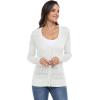imageGRECERELLE Womens Summer Crochet Sweaters Long Sleeve Lightweight Bolero Knit CardigansWhite