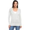 imageGRECERELLE Womens Summer Crochet Sweaters Long Sleeve Lightweight Bolero Knit CardigansWhite