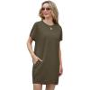 imageGRECERELLE Womens 2025 Casual Summer Shirt Dress Loose Round Neck Mini WrinkleFree Beach Dresses with Pocket