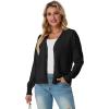imageGRECERELLE 2025 Womens Lightweight Open Front Long Sleeve Casual Button Down VNeck Cardigan Sweater S2XL01 Black