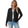 imageGRECERELLE 2025 Womens Lightweight Open Front Long Sleeve Casual Button Down VNeck Cardigan Sweater S2XL01 Black