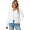 imageGRECERELLE 2025 Womens Lightweight Open Front Long Sleeve Casual Button Down VNeck Cardigan Sweater S2XL02 White