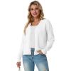 imageGRECERELLE 2025 Womens Lightweight Open Front Long Sleeve Casual Button Down VNeck Cardigan Sweater S2XL02 White