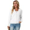 imageGRECERELLE 2025 Womens Lightweight Open Front Long Sleeve Casual Button Down VNeck Cardigan Sweater S2XL02 White