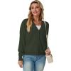 imageGRECERELLE 2025 Womens Lightweight Open Front Long Sleeve Casual Button Down VNeck Cardigan Sweater S2XLArmy Green