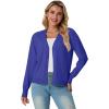 imageGRECERELLE 2025 Womens Lightweight Open Front Long Sleeve Casual Button Down VNeck Cardigan Sweater S2XLBright Blue