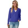 imageGRECERELLE 2025 Womens Lightweight Open Front Long Sleeve Casual Button Down VNeck Cardigan Sweater S2XLBright Blue