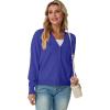 imageGRECERELLE 2025 Womens Lightweight Open Front Long Sleeve Casual Button Down VNeck Cardigan Sweater S2XLBright Blue