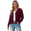 imageGRECERELLE 2025 Womens Lightweight Open Front Long Sleeve Casual Button Down VNeck Cardigan Sweater S2XLBurgundy