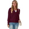 imageGRECERELLE 2025 Womens Lightweight Open Front Long Sleeve Casual Button Down VNeck Cardigan Sweater S2XLBurgundy