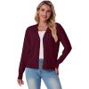 imageGRECERELLE 2025 Womens Lightweight Open Front Long Sleeve Casual Button Down VNeck Cardigan Sweater S2XLBurgundy