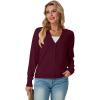 imageGRECERELLE 2025 Womens Lightweight Open Front Long Sleeve Casual Button Down VNeck Cardigan Sweater S2XLBurgundy