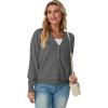 imageGRECERELLE 2025 Womens Lightweight Open Front Long Sleeve Casual Button Down VNeck Cardigan Sweater S2XLCharcoal