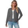 imageGRECERELLE 2025 Womens Lightweight Open Front Long Sleeve Casual Button Down VNeck Cardigan Sweater S2XLCharcoal