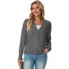 imageGRECERELLE 2025 Womens Lightweight Open Front Long Sleeve Casual Button Down VNeck Cardigan Sweater S2XLCharcoal