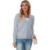 imageGRECERELLE 2025 Womens Lightweight Open Front Long Sleeve Casual Button Down VNeck Cardigan Sweater S2XLGrey Blue