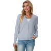 imageGRECERELLE 2025 Womens Lightweight Open Front Long Sleeve Casual Button Down VNeck Cardigan Sweater S2XLGrey Blue