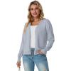 imageGRECERELLE 2025 Womens Lightweight Open Front Long Sleeve Casual Button Down VNeck Cardigan Sweater S2XLGrey Blue