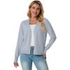 imageGRECERELLE 2025 Womens Lightweight Open Front Long Sleeve Casual Button Down VNeck Cardigan Sweater S2XLGrey Blue
