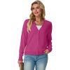 imageGRECERELLE 2025 Womens Lightweight Open Front Long Sleeve Casual Button Down VNeck Cardigan Sweater S2XLHot Pink