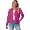 imageGRECERELLE 2025 Womens Lightweight Open Front Long Sleeve Casual Button Down VNeck Cardigan Sweater S2XLHot Pink