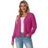 imageGRECERELLE 2025 Womens Lightweight Open Front Long Sleeve Casual Button Down VNeck Cardigan Sweater S2XLHot Pink