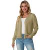 imageGRECERELLE 2025 Womens Lightweight Open Front Long Sleeve Casual Button Down VNeck Cardigan Sweater S2XLKhaki