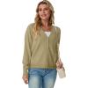 imageGRECERELLE 2025 Womens Lightweight Open Front Long Sleeve Casual Button Down VNeck Cardigan Sweater S2XLKhaki