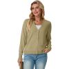 imageGRECERELLE 2025 Womens Lightweight Open Front Long Sleeve Casual Button Down VNeck Cardigan Sweater S2XLKhaki
