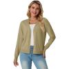 imageGRECERELLE 2025 Womens Lightweight Open Front Long Sleeve Casual Button Down VNeck Cardigan Sweater S2XLKhaki