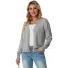 imageGRECERELLE 2025 Womens Lightweight Open Front Long Sleeve Casual Button Down VNeck Cardigan Sweater S2XLLight Grey